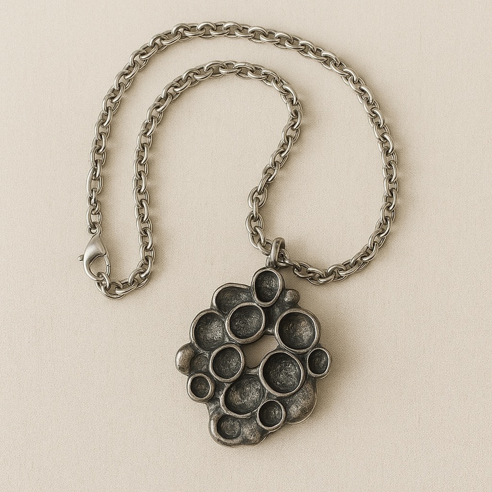 Robert Larin Pod Brutalist Pewter Chunky Necklace